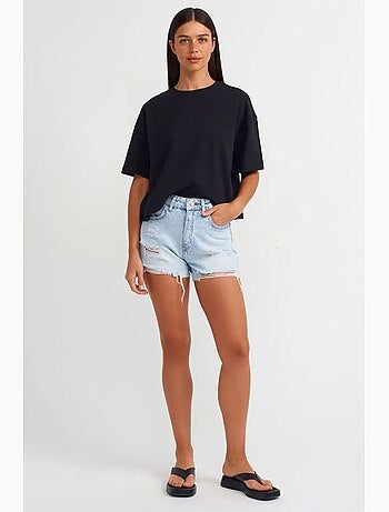 T-shirt oversize in cotone con girocollo dilvin