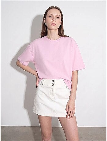 T-shirt oversize in cotone con girocollo dilvin
