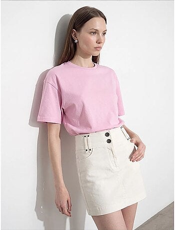 T-shirt oversize in cotone con girocollo dilvin