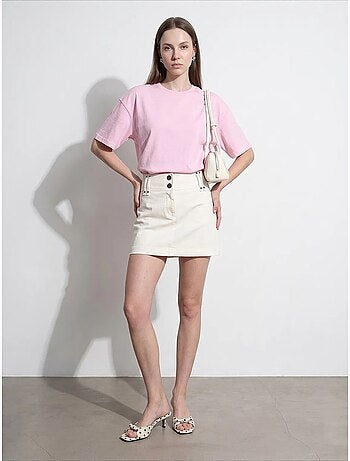 T-shirt oversize in cotone con girocollo dilvin