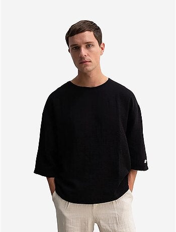T-shirt oversize in cotone con girocollo giesto