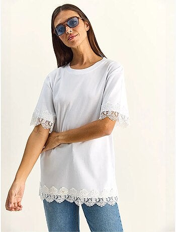 T-shirt oversize in cotone con girocollo lucci