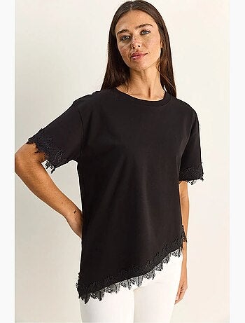 T-shirt oversize in cotone con girocollo lucci