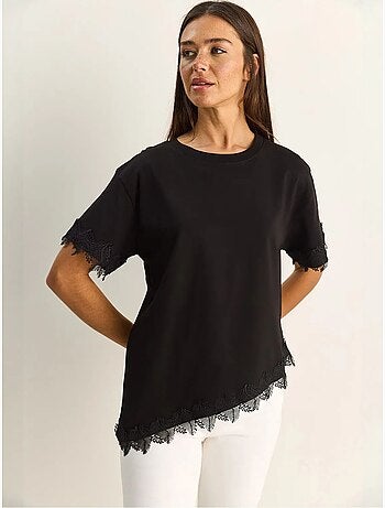 T-shirt oversize in cotone con girocollo lucci