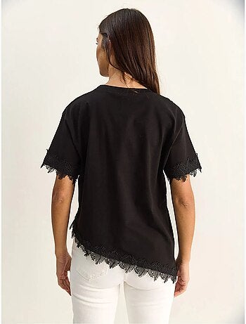 T-shirt oversize in cotone con girocollo lucci