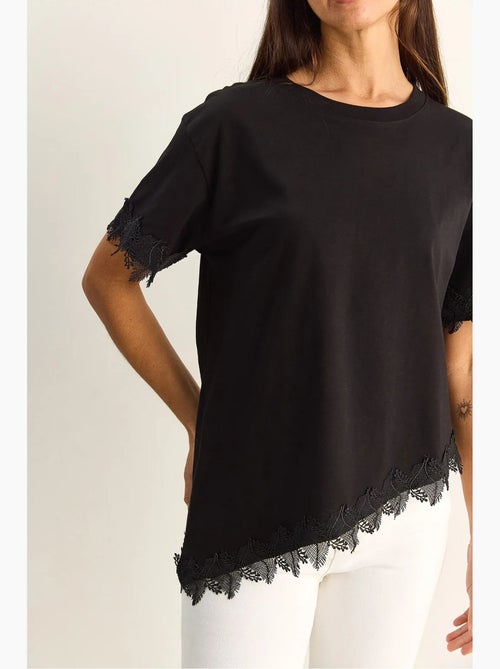 T-shirt oversize in cotone con girocollo lucci - Kiabi