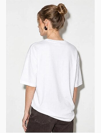 T-shirt oversize in cotone con stampa floreale lucci