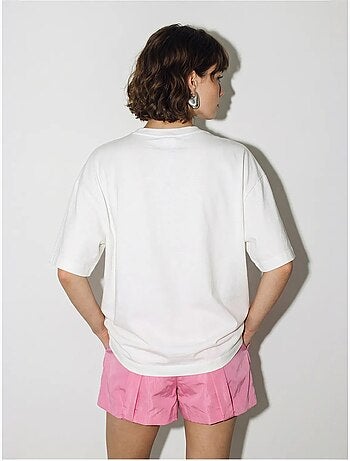 T-shirt oversize in cotone con stampa leopardata lucci