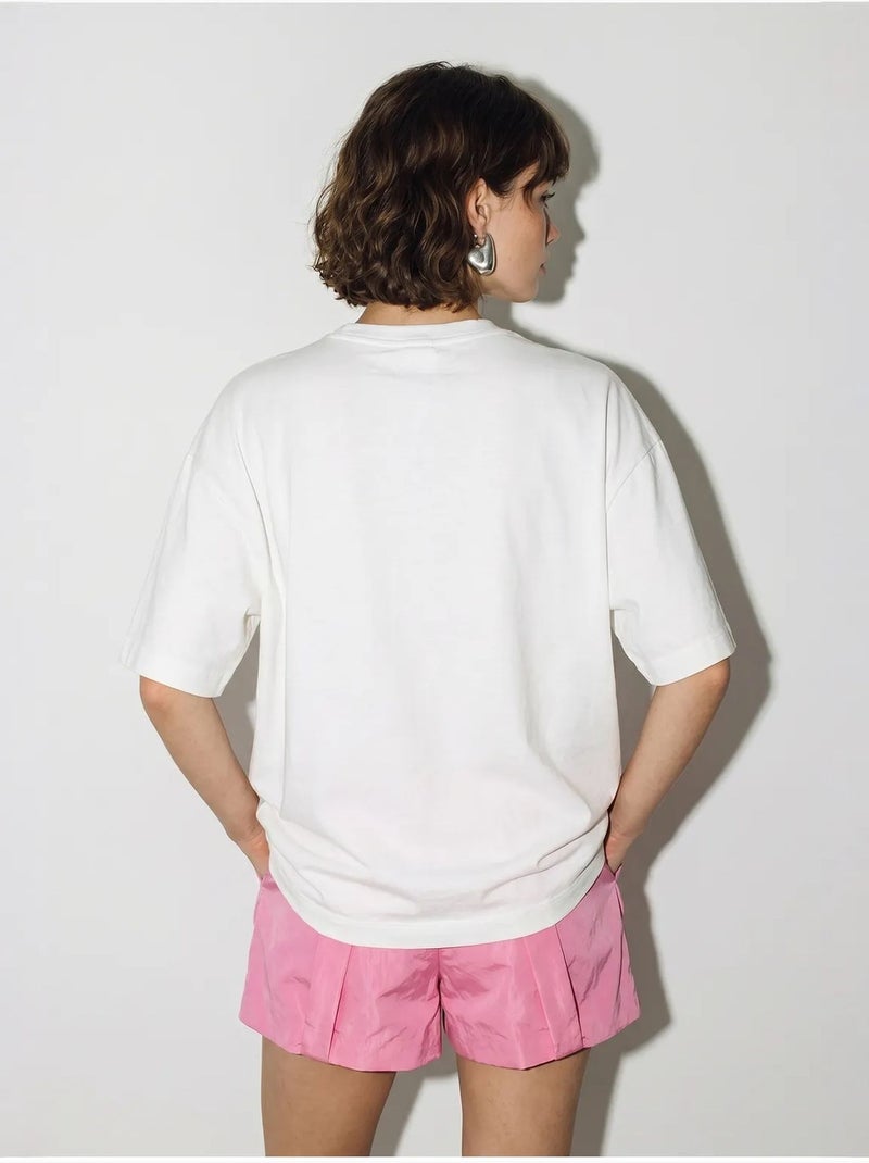 T-shirt oversize in cotone con stampa leopardata lucci Bianco - Kiabi