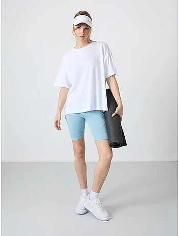 T-shirt oversize in cotone-modal con girocollo tommy