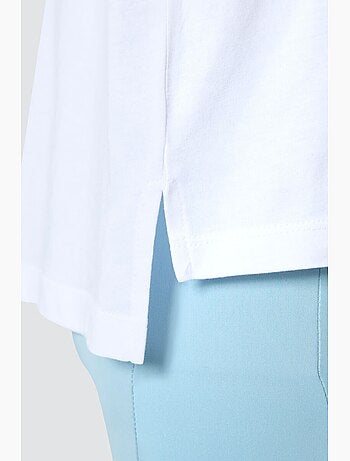 T-shirt oversize in cotone-modal con girocollo tommy