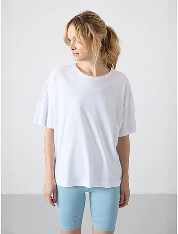 T-shirt oversize in cotone-modal con girocollo tommy