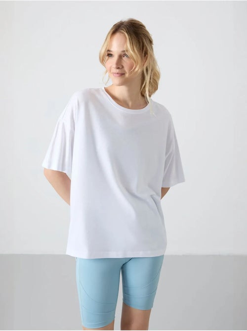 T-shirt oversize in cotone-modal con girocollo tommy - Kiabi T-shirt oversize in cotone-modal con girocollo tommy - Kiabi