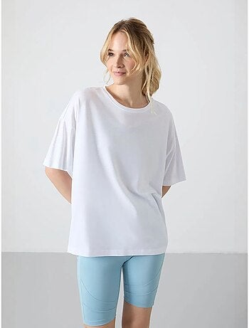 T-shirt oversize in cotone-modal con girocollo tommy