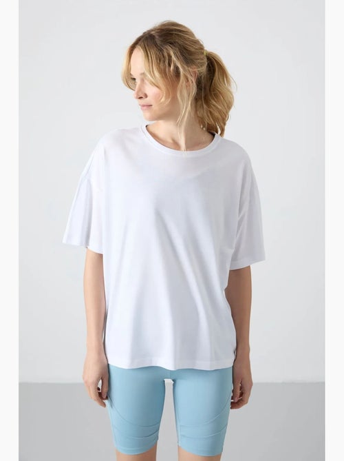 T-shirt oversize in cotone-modal con girocollo tommy - Kiabi