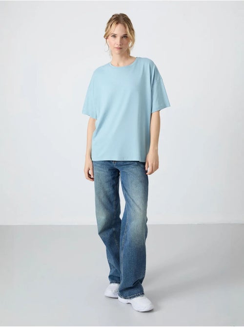 T-shirt oversize in cotone-modal con girocollo tommy - Kiabi