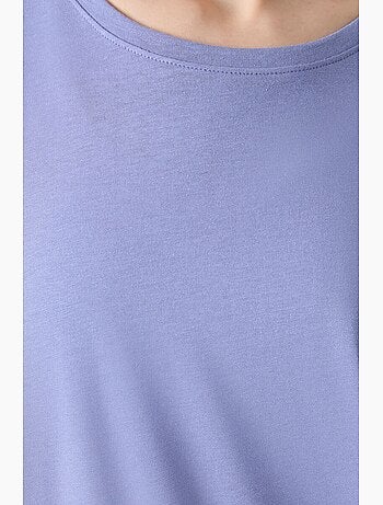 T-shirt oversize in cotone-modal con girocollo tommy