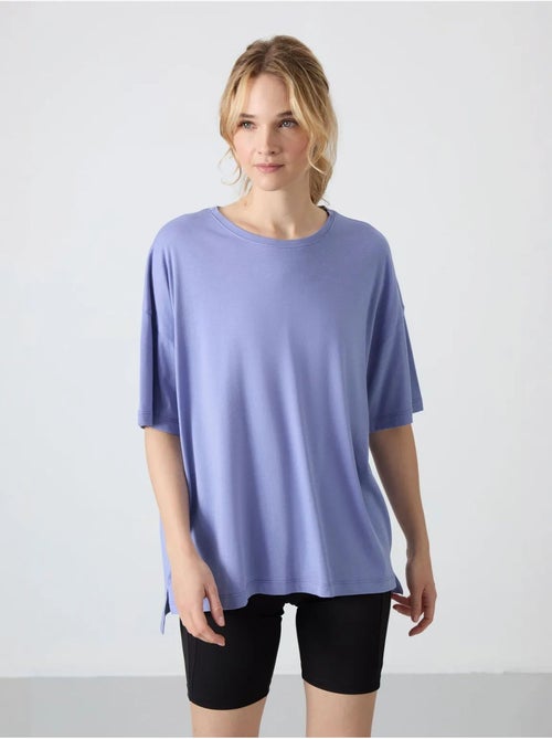T-shirt oversize in cotone-modal con girocollo tommy - Kiabi