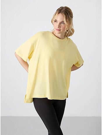 T-shirt oversize in cotone-modal con girocollo tommy