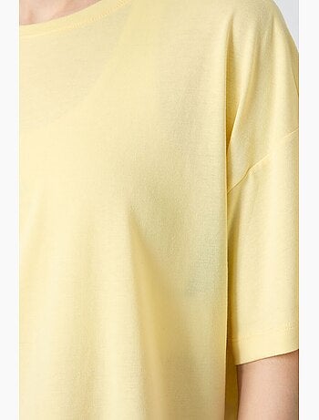 T-shirt oversize in cotone-modal con girocollo tommy