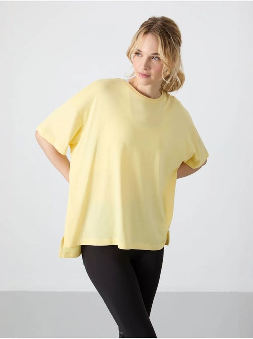 T-shirt oversize in cotone-modal con girocollo tommy - Kiabi T-shirt oversize in cotone-modal con girocollo tommy - Kiabi