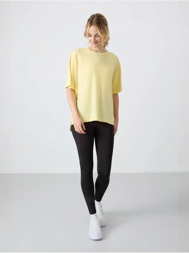 T-shirt oversize in cotone-modal con girocollo tommy Giallo limone - Kiabi