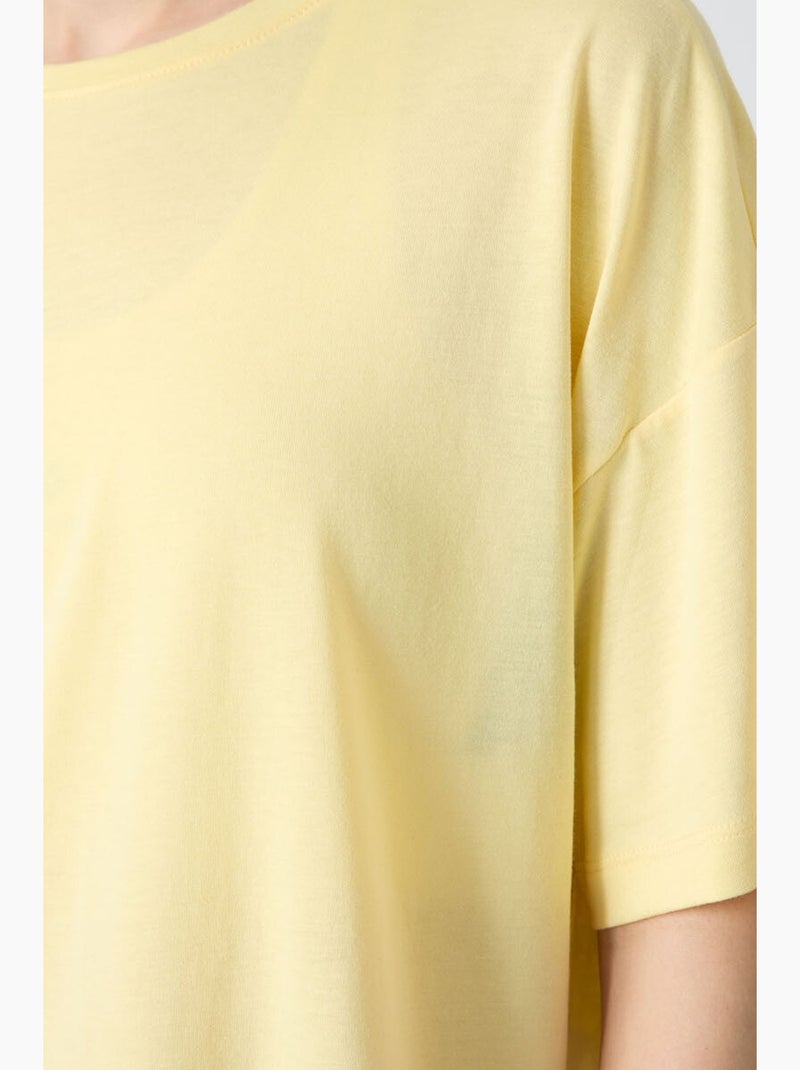 T-shirt oversize in cotone-modal con girocollo tommy Giallo limone - Kiabi