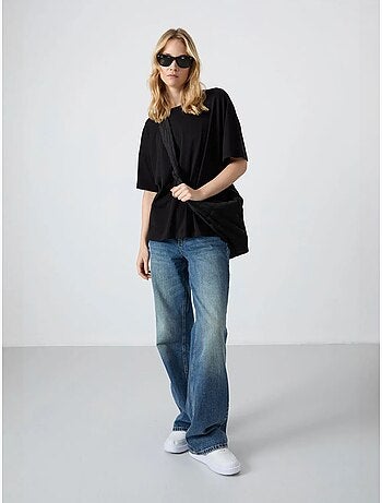 T-shirt oversize in cotone-modal con girocollo tommy