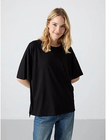 T-shirt oversize in cotone-modal con girocollo tommy