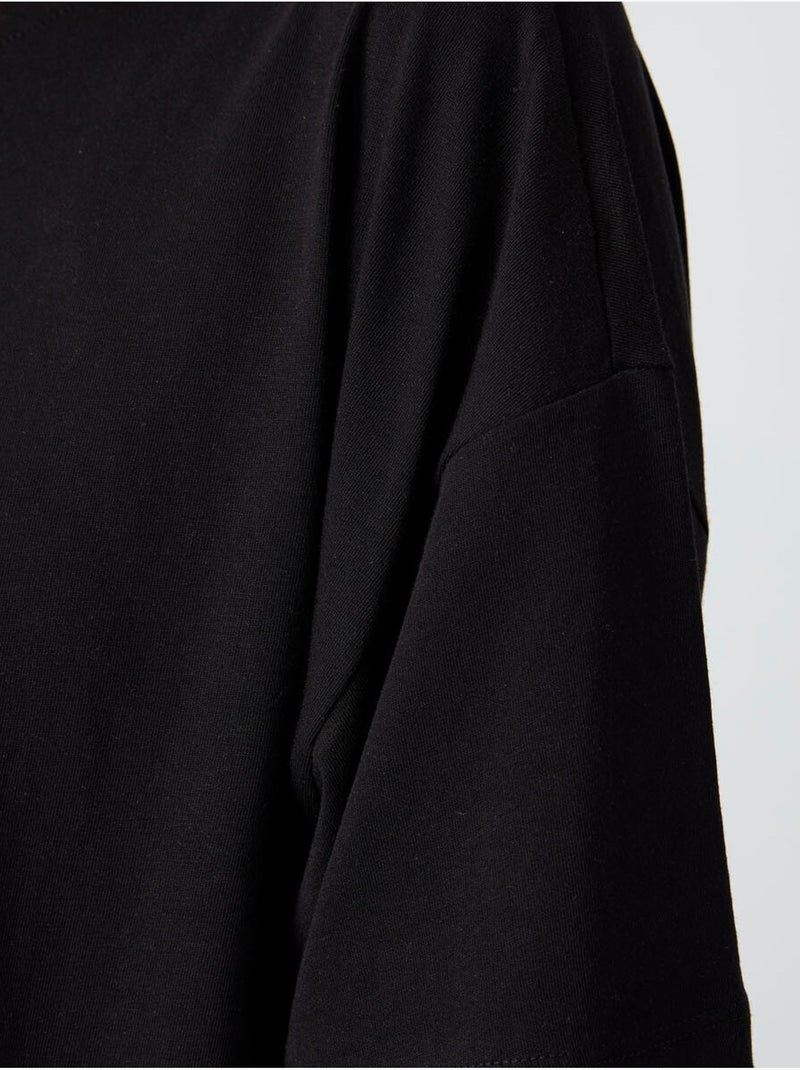 T-shirt oversize in cotone-modal con girocollo tommy Nero - Kiabi