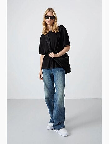 T-shirt oversize in cotone-modal con girocollo tommy