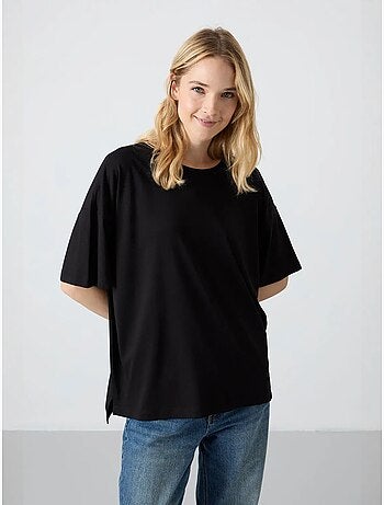 T-shirt oversize in cotone-modal con girocollo tommy