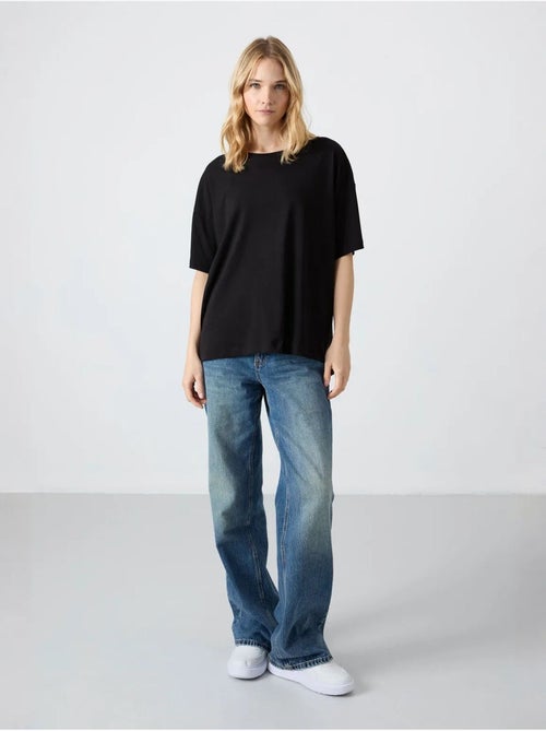 T-shirt oversize in cotone-modal con girocollo tommy - Kiabi