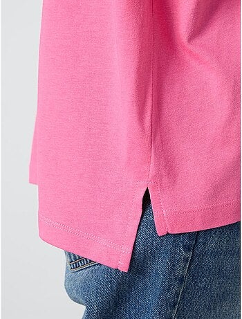 T-shirt oversize in cotone-modal con girocollo tommy