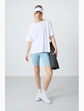 T-shirt oversize in cotone-modal con girocollo tommy