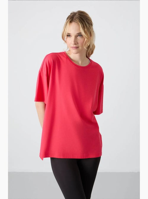 T-shirt oversize in cotone-modal con girocollo tommy - Kiabi