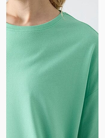 T-shirt oversize in cotone-modal con girocollo tommy