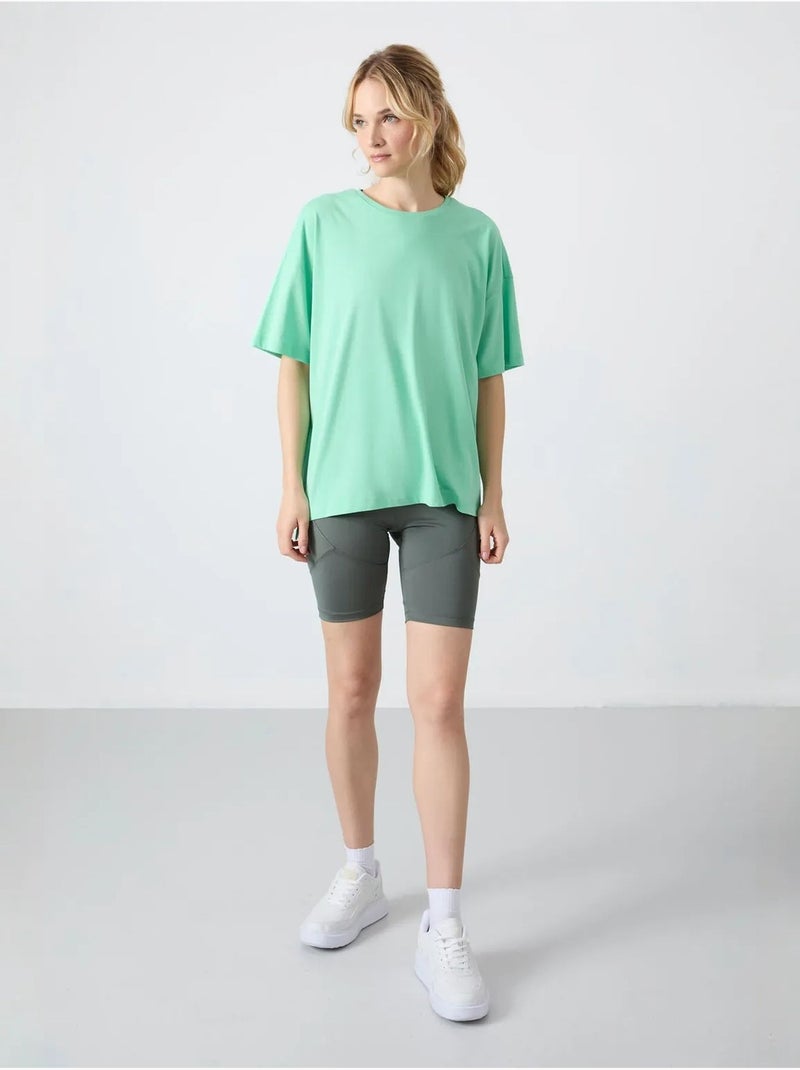 T-shirt oversize in cotone-modal con girocollo tommy Verde chiaro - Kiabi