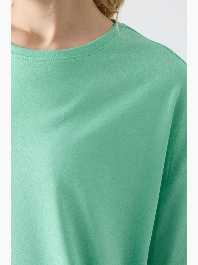 T-shirt oversize in cotone-modal con girocollo tommy Verde chiaro - Kiabi