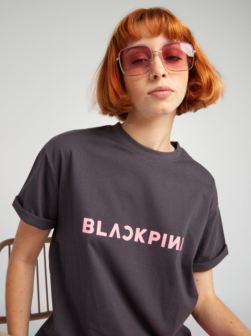 T-shirt oversize in jersey 'Black Pink' NERO - Kiabi