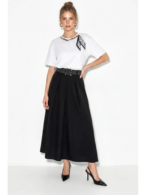 T-shirt oversize in jersey di cotone con girocollo lucci - Kiabi T-shirt oversize in jersey di cotone con girocollo lucci - Kiabi