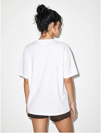 T-shirt oversize in jersey di cotone stampata lucci