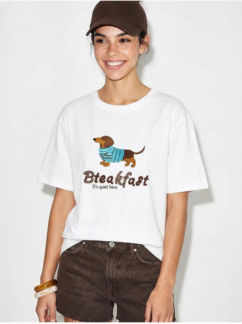 T-shirt oversize in jersey di cotone stampata lucci Bianco - Kiabi