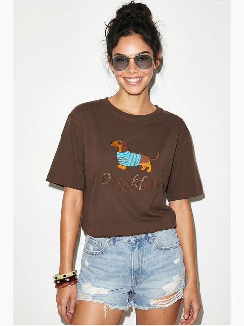 T-shirt oversize in jersey di cotone stampata lucci - Kiabi