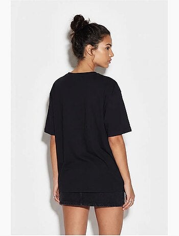 T-shirt oversize in jersey di cotone stampata lucci