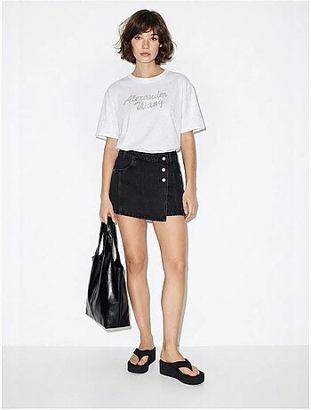 T-shirt oversize in jersey di cotone stampato lucci