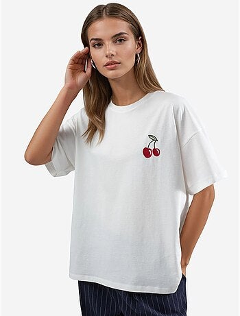 T-shirt oversize in maglia ricamata hiccup