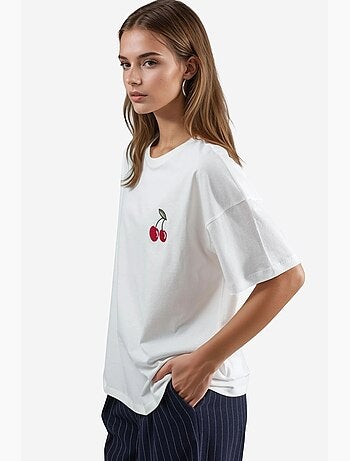 T-shirt oversize in maglia ricamata hiccup