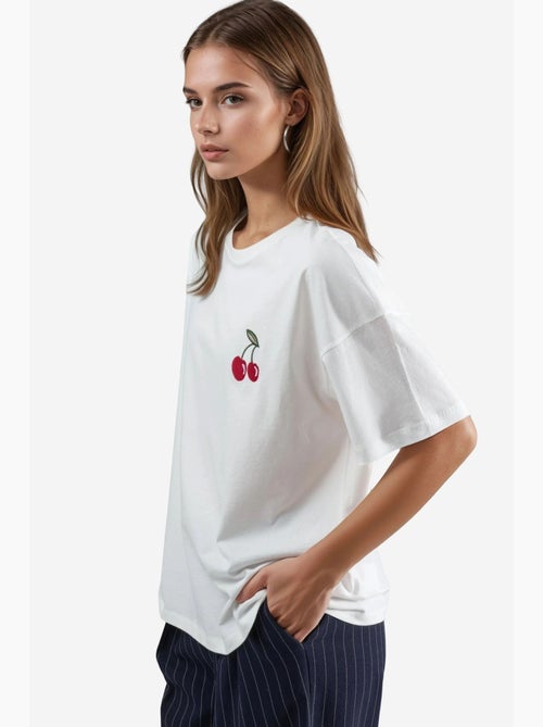 T-shirt oversize in maglia ricamata hiccup - Kiabi