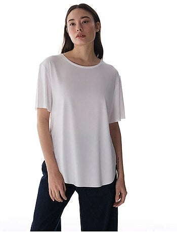 T-shirt oversize in modal con girocollo penti